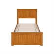 Naples Twin XL Low Profile Platform Bed with Matching Footboard in Light Toffee