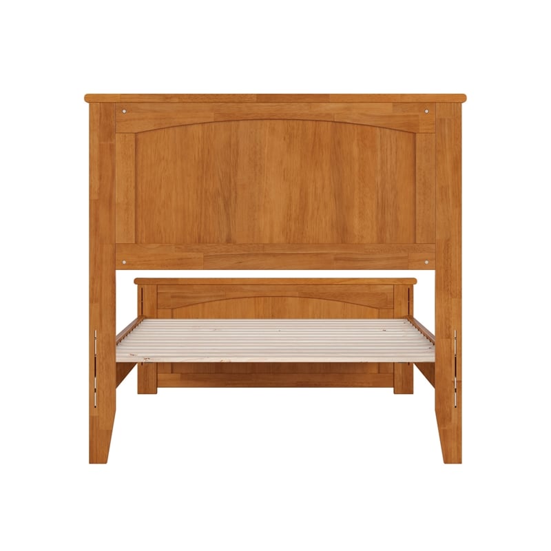 Naples Twin XL Low Profile Platform Bed with Matching Footboard in Light Toffee