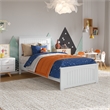 Naples Twin Wood Low Profile Platform Bed with Matching Footboard in White
