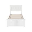 Naples Twin Wood Low Profile Platform Bed with Matching Footboard in White