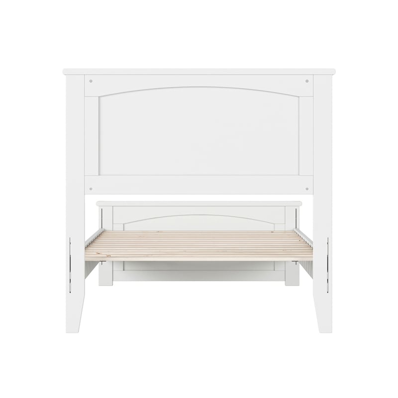 Naples Twin Wood Low Profile Platform Bed with Matching Footboard in White