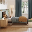 Naples Twin Wood Low Profile Platform Bed with Matching Footboard in Walnut