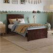 Naples Twin Wood Low Profile Platform Bed with Matching Footboard in Walnut