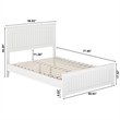 Naples Full Wood Low Profile Platform Bed with Matching Footboard in White