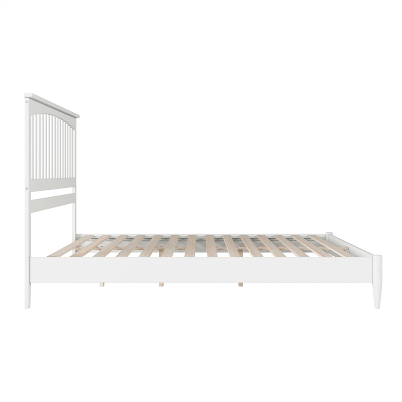 Becket King Wood Low Profile Platform Bed in White