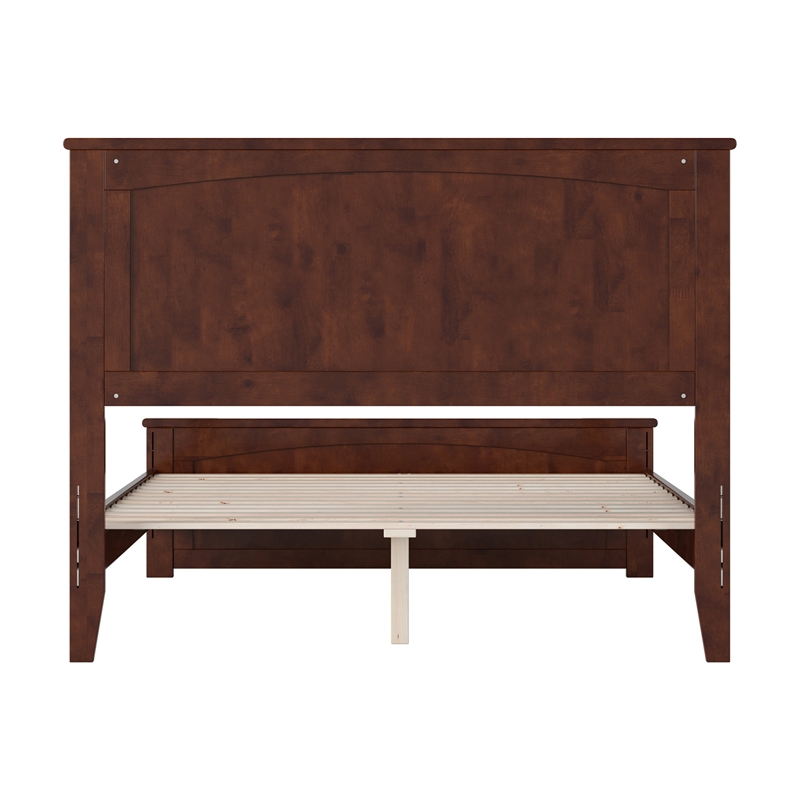 Naples Full Wood Low Profile Platform Bed with Matching Footboard in Walnut