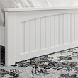 Naples Queen Wood Low Profile Platform Bed with Matching Footboard in White