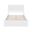 Naples Queen Wood Low Profile Platform Bed with Matching Footboard in White