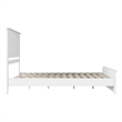 Naples Queen Wood Low Profile Platform Bed with Matching Footboard in White