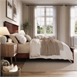 Naples King Wood Low Profile Platform Bed with Matching Footboard in Walnut