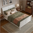 Valencia Full Low Profile Wood Platform Bed with Matching Footboard in White