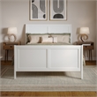Valencia Full Low Profile Wood Platform Bed with Matching Footboard in White