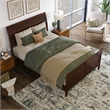 Valencia Full Low Profile Wood Platform Bed with Matching Footboard in Walnut