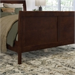 Valencia Full Low Profile Wood Platform Bed with Matching Footboard in Walnut