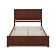 Berkshire Queen Wood Low Profile Platform Bed with Matching Footboard in Walnut