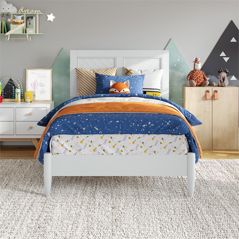Berkshire Twin Wood Low Profile Platform Bed in White