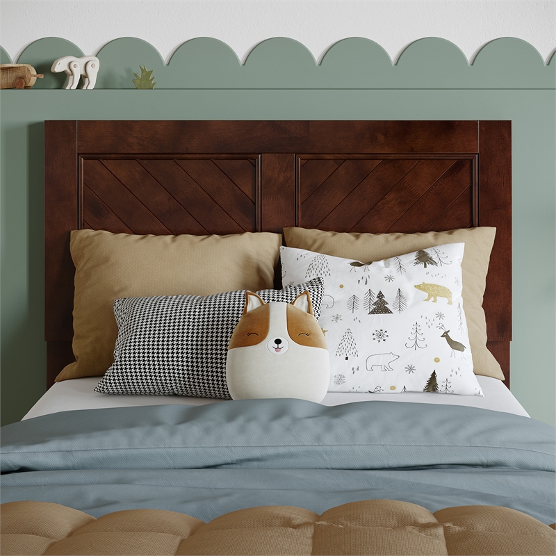 Berkshire Twin Wood Low Profile Platform Bed in Walnut