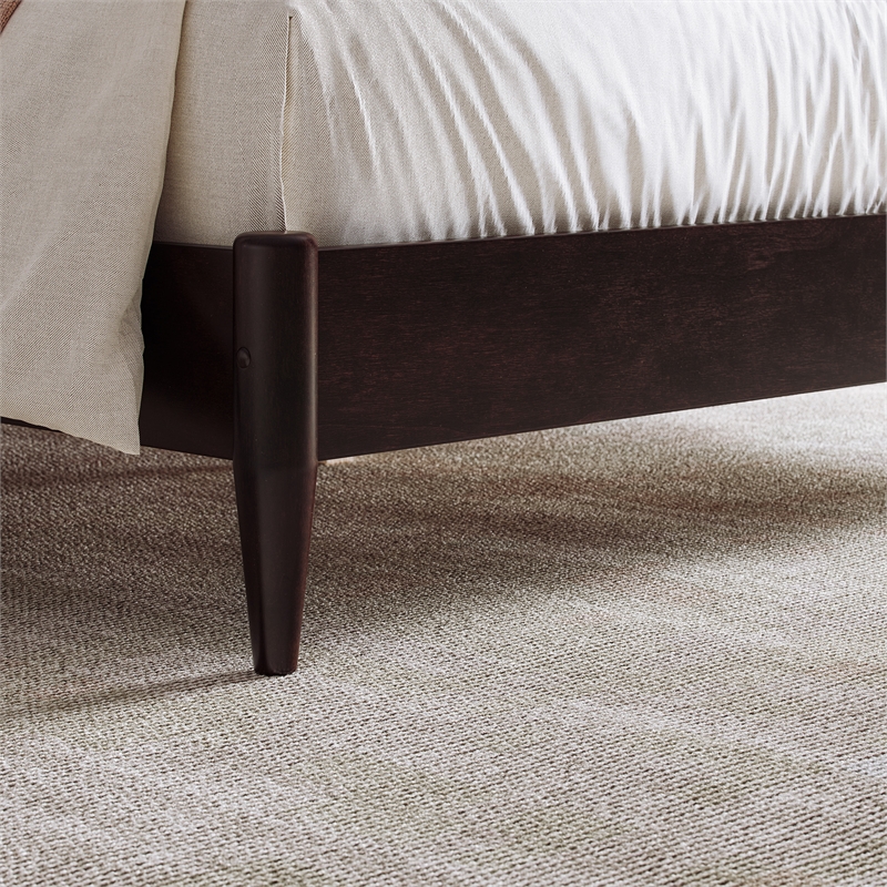 Naples Full Wood Low Profile Platform Bed in Espresso