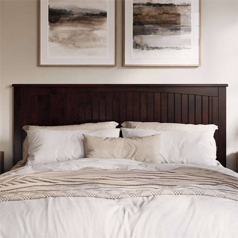 Naples King Wood Low Profile Platform Bed in Espresso