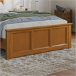 Charlotte Full Low Profile Platform Bed with Matching Footboard in Light Toffee