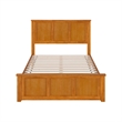 Charlotte Full Low Profile Platform Bed with Matching Footboard in Light Toffee