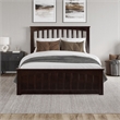 Becket Full Wood Low Profile Platform Bed with Matching Footboard in Espresso