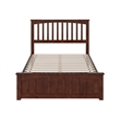 Becket Full Wood Low Profile Platform Bed with Matching Footboard in Walnut