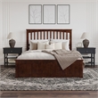 Becket Queen Wood Low Profile Platform Bed with Matching Footboard in Walnut