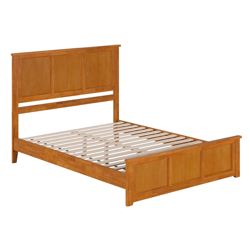 Charlotte Queen Low Profile Platform Bed with Matching Footboard in Light Toffee