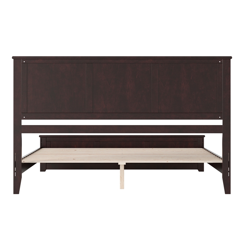 Charlotte King Wood Low Profile Platform Bed with Matching Footboard in Espresso