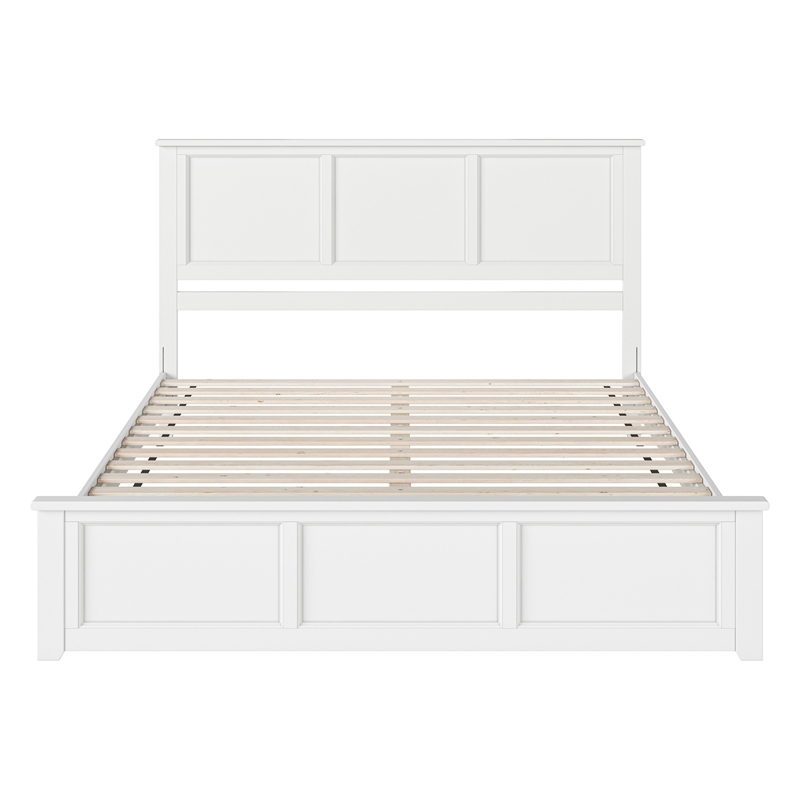 Charlotte King Wood Low Profile Platform Bed with Matching Footboard in White