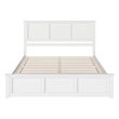Charlotte King Wood Low Profile Platform Bed with Matching Footboard in White