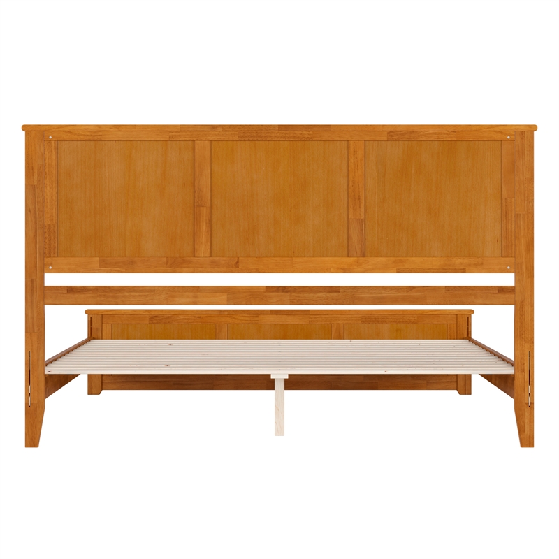 Charlotte King Low Profile Platform Bed with Matching Footboard in Light Toffee