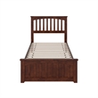 Becket Twin XL Wood Low Profile Platform Bed with Matching Footboard in Walnut