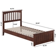 Becket Twin XL Wood Low Profile Platform Bed with Matching Footboard in Walnut