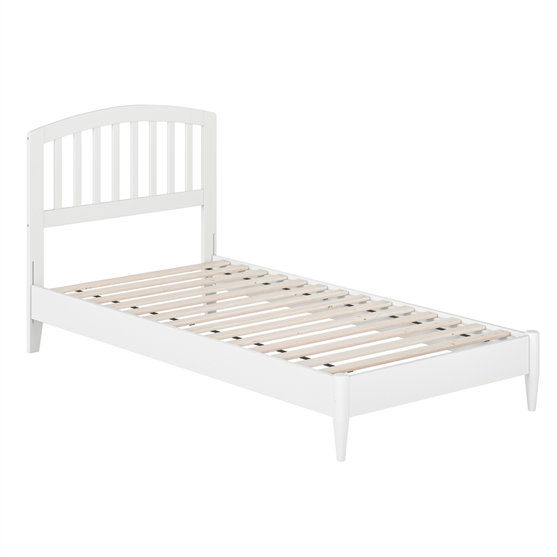 Quincy Twin XL Wood Low Profile Platform Bed in White