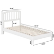 Quincy Twin XL Wood Low Profile Platform Bed in White