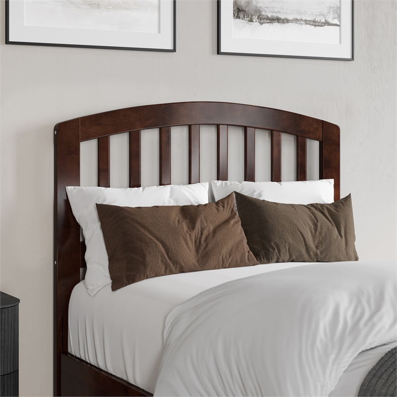 Quincy Twin XL Wood Low Profile Platform Bed in Walnut