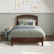 Quincy Twin Wood Low Profile Platform Bed in Walnut