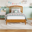 Quincy Twin Wood Low Profile Platform Bed in Light Toffee