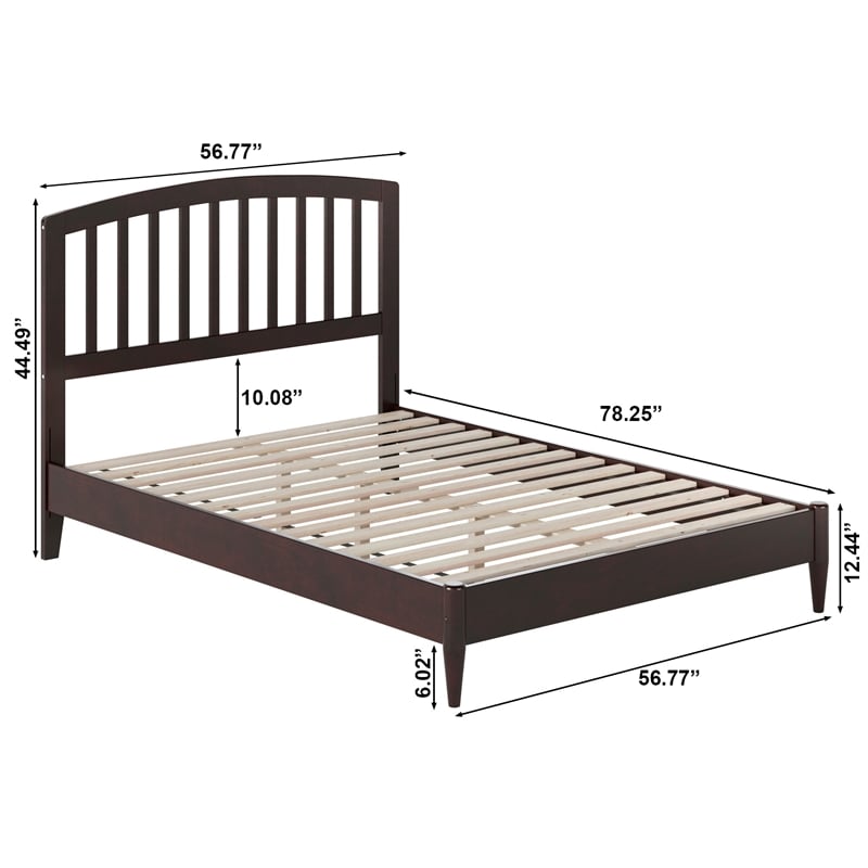 Quincy Full Wood Low Profile Platform Bed in Espresso