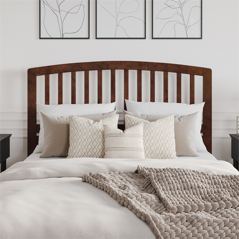 Quincy Queen Wood Low Profile Platform Bed in Walnut
