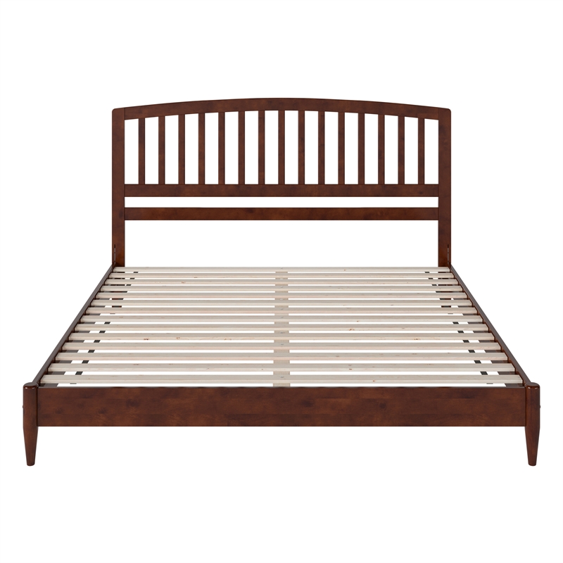 Quincy King Wood Low Profile Platform Bed in Walnut