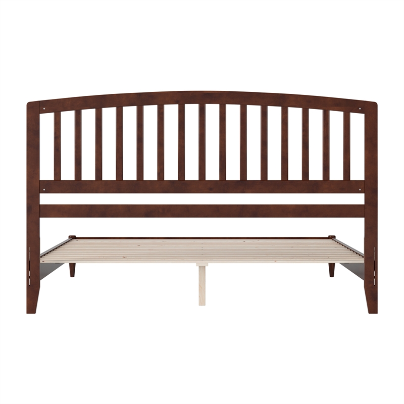 Quincy King Wood Low Profile Platform Bed in Walnut