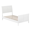 Valencia Twin Wood Low Profile Sleigh Platform Bed w/Matching Footboard in White