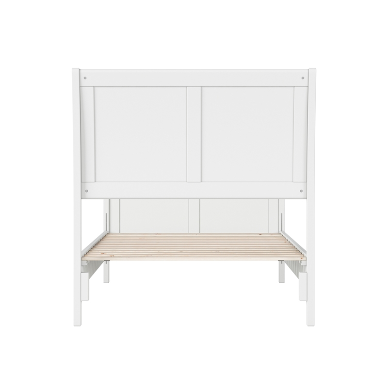 Valencia Twin Wood Low Profile Sleigh Platform Bed w/Matching Footboard in White