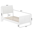 Valencia Twin Wood Low Profile Sleigh Platform Bed w/Matching Footboard in White