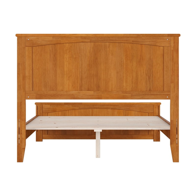 Naples Full Low Profile Platform Bed with Matching Footboard in Light Toffee