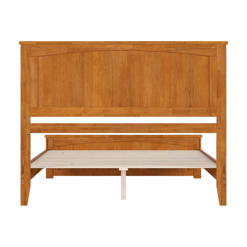 Naples Queen Low Profile Platform Bed with Matching Footboard in Light Toffee