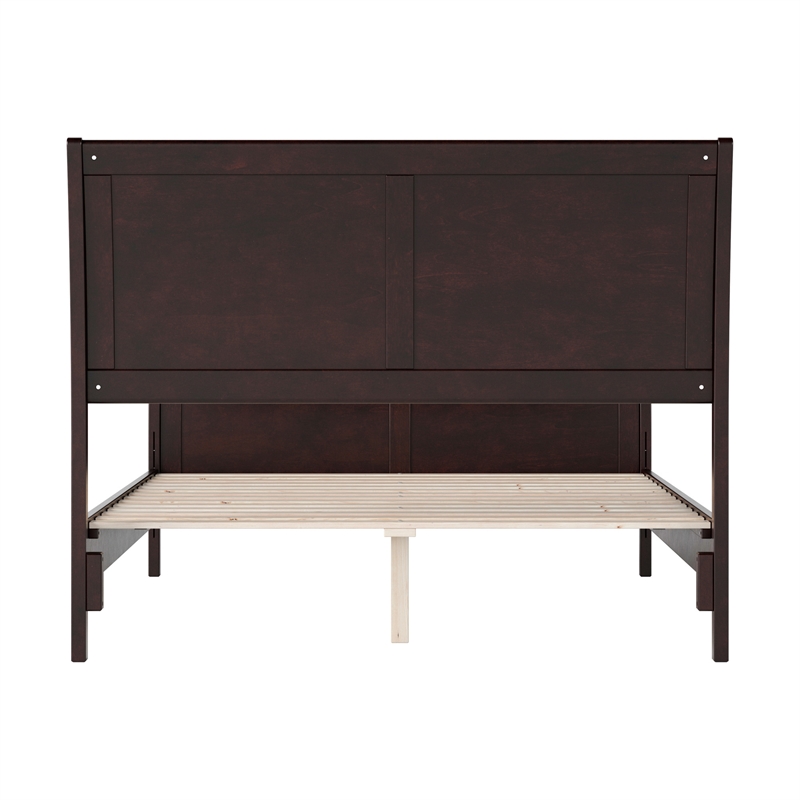 Valencia Full Low Profile Wood Platform Bed with Matching Footboard in Espresso